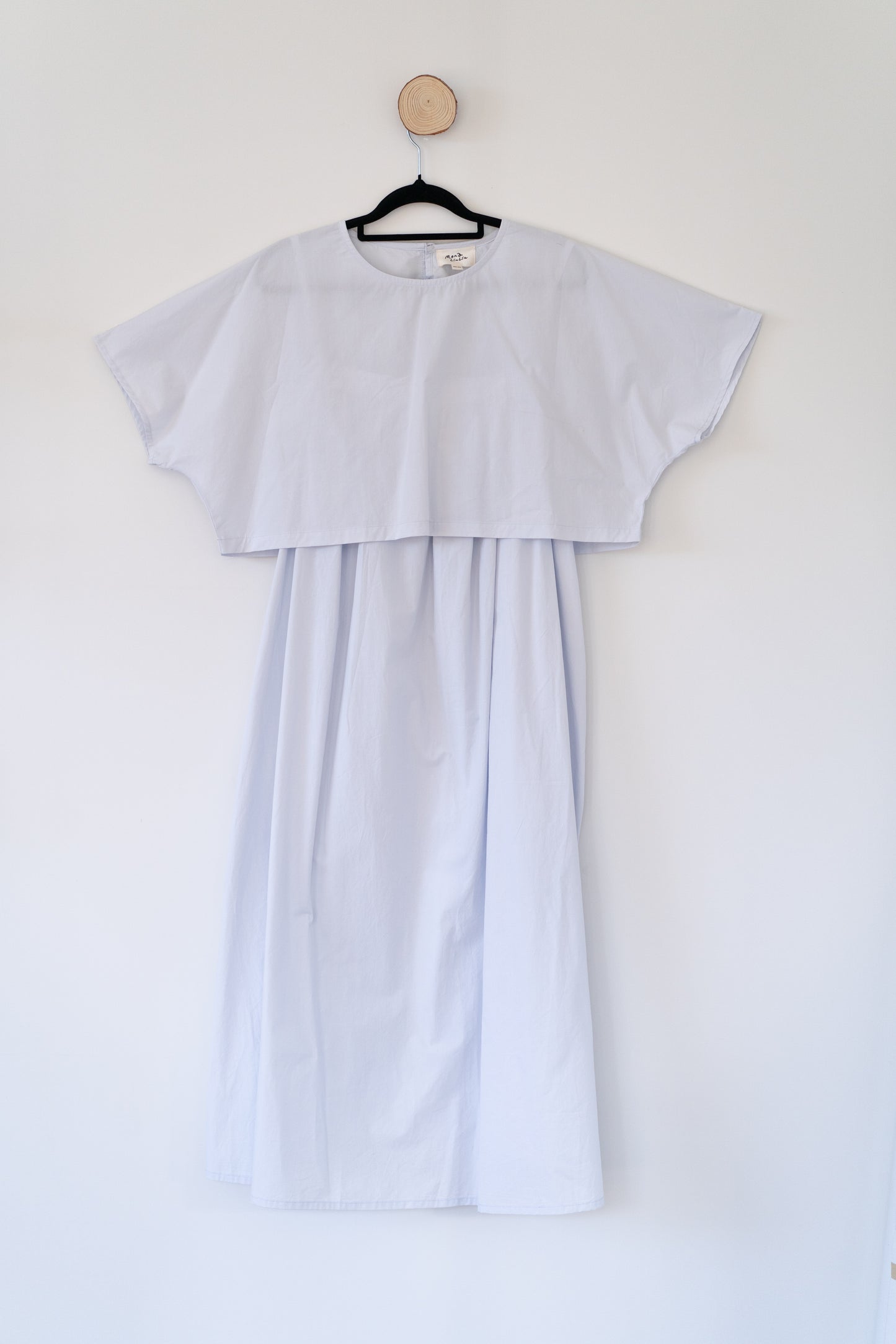 Two piece dress in ice blue, 100% cotton