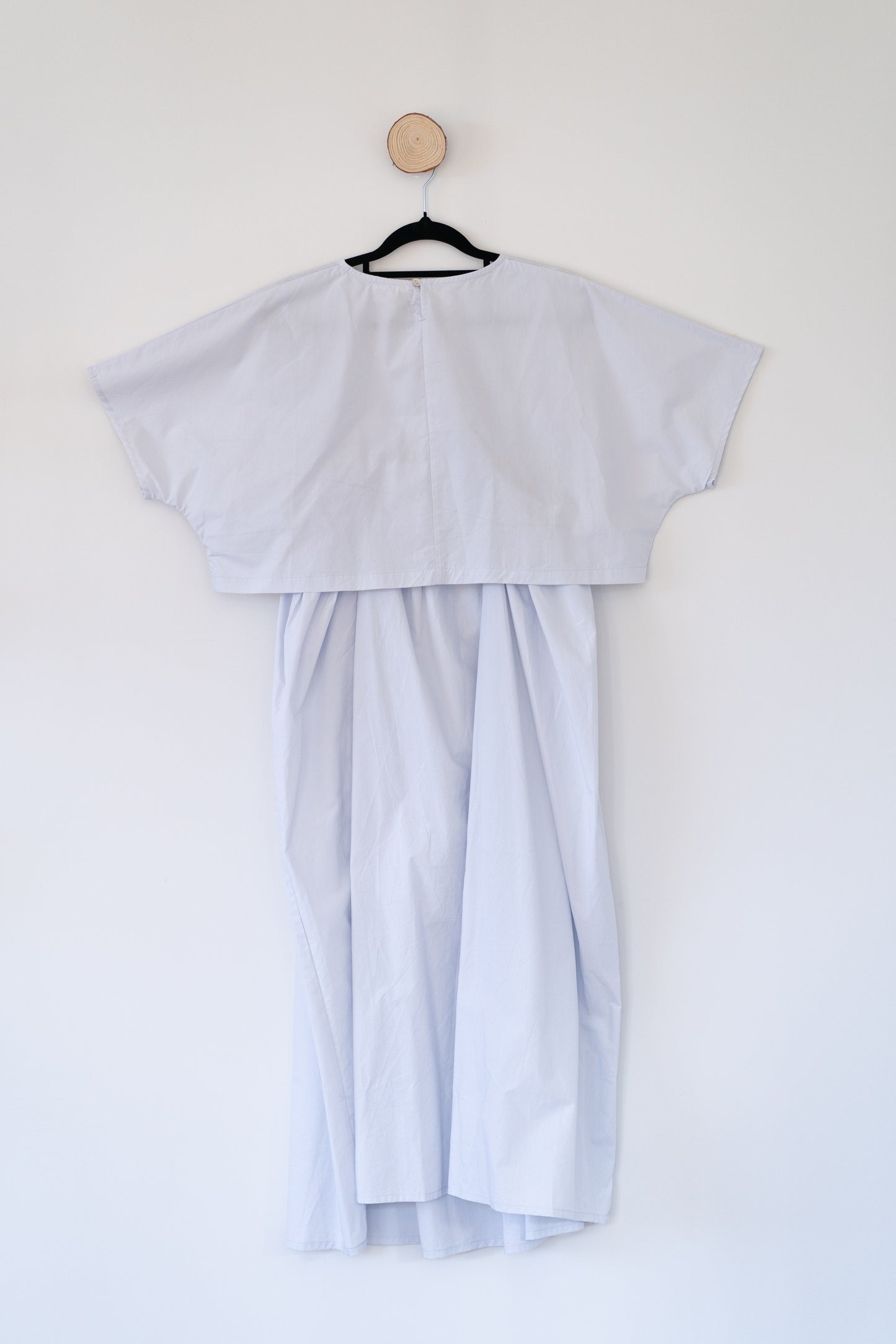 Two piece dress in ice blue, 100% cotton